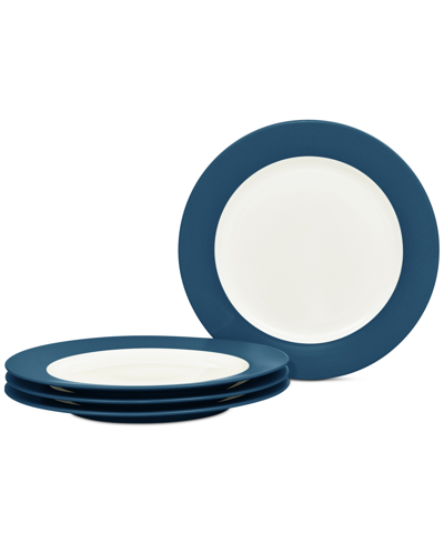 Noritake Colorwave Rim Dinner Plates, Set Of 4 In Blue