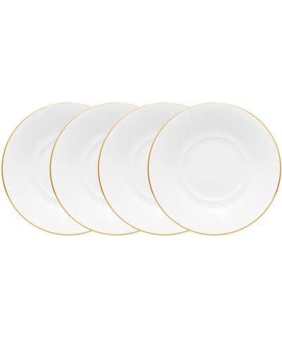 Noritake Accompanist Set Of 4 Saucers In White