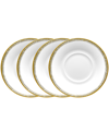 Noritake Haku Set Of 4 Saucers, Service For 4 In White