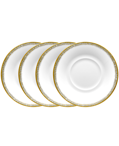 Noritake Haku Set Of 4 Saucers, Service For 4 In White