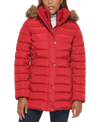 TOMMY HILFIGER PETITE FAUX-FUR-TRIM HOODED PUFFER COAT, CREATED FOR MACY'S