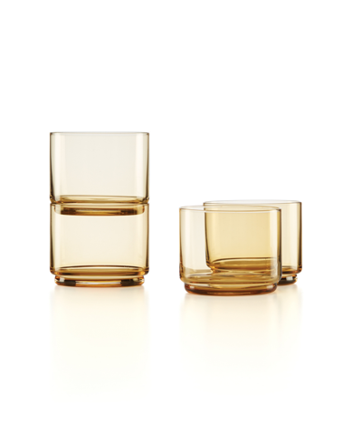 Lenox Tuscany Classics Stackable Short Glasses Set, 4 Piece In Amber