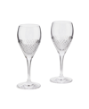 VERA WANG WEDGWOOD DIAMOND MOSAIC WINE GLASS, SET OF 2