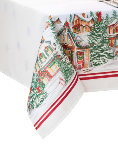 Elrene Storybook Christmas Village Holiday Tablecloth, 102" X 60" In Multi