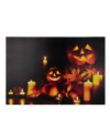 NORTHLIGHT LED LIGHTED JACK-O-LANTERNS AND LEAVES HALLOWEEN CANVAS WALL ART, 15.75" X 23.5"