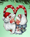Designocracy Merry Kissmas, Holiday Ornaments, Set Of 2 In Multi Color
