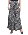 Ny Collection Petite Maxi Skirt With Sash Waist Tie In Noir Atunis