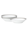Noritake Crestwood Platinum Set Of 4 Fruit Bowls, Service For 4 In White