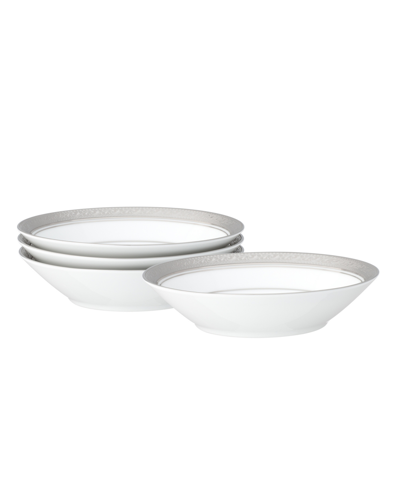 Noritake Crestwood Platinum Set Of 4 Fruit Bowls, Service For 4 In White