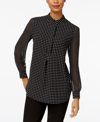 ANNE KLEIN PETITE DOT-PRINT POET BLOUSE