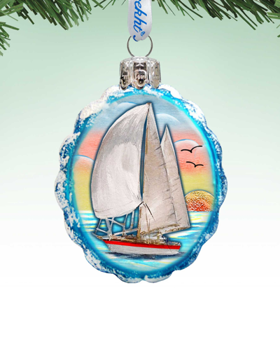 Designocracy Flower Sailboat Mercury Holiday Ornament In Multi Color