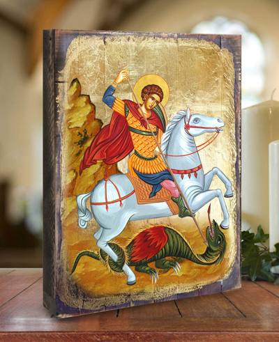 G.debrekht Saint George Holiday Religious Monastery Icons In Multi Color