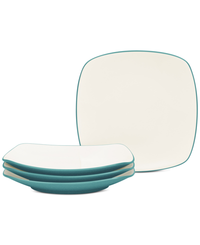 Noritake Colorwave Square Salad Plates, Set Of 4 In Turquoise