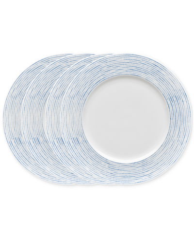 Noritake Hammock "stripes" Rim Dinner Plates, Set Of 4 In Blue