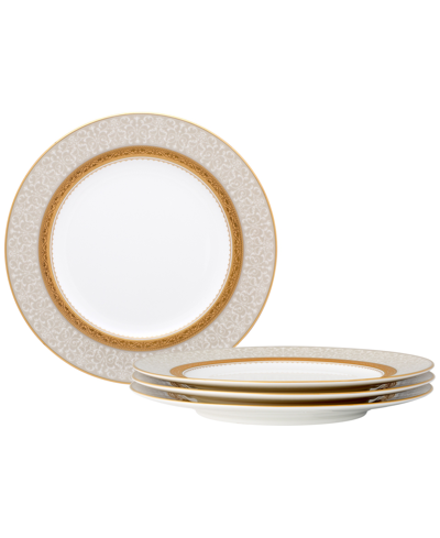 Noritake Odessa Gold Set Of 4 Accent Plates, Service For 4 In White