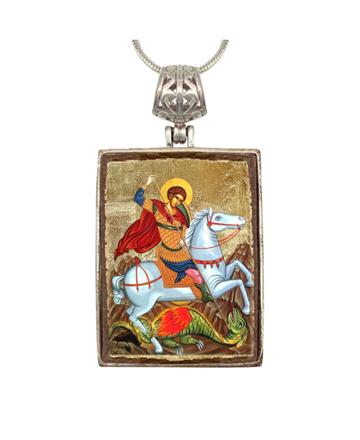 G.debrekht Saint George Religious Holiday Jewelry Necklace Monastery Icons In Multi Color