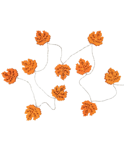 Northlight Led Leaves Fall Harvest 10 Piece Fairy Lights With 5.5' Copper Wire Set In Orange