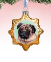 Designocracy Cute Pug Mercury Holiday Ornament In Multi Color