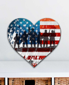 Designocracy Usa Military-inspired Heart Holiday Outdoor Decor Large Ornament In Multi Color