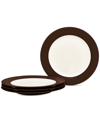 Noritake Colorwave Rim Dinner Plates, Set Of 4 In Chocolate
