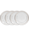 Noritake Montvale Platinum Set Of 4 Saucers, Service For 4 In White