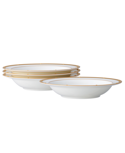 Noritake Rochelle Gold Set Of 4 Fruit Bowls, Service For 4 In White