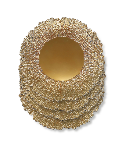 American Atelier Sunbeam Charger Plates 13" Electroplated Set, 4 Pieces In Gold