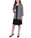 Ny Collection Plus Size Dress Set, 2 Piece In Doeskin Black/black