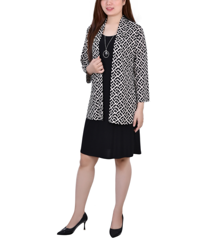 Ny Collection Petite Dress Set, 2 Piece In Black