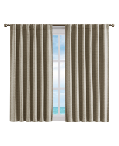Nautica Robin Thermal Woven Room Darkening Back Tab Window Curtain Panel Set, 52" X 63" In Natural