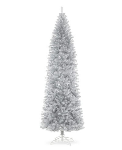 Glitzhome 9' Tinsel Artificial Christmas Tree In White