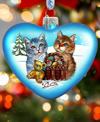 G.debrekht Kitty Cats Love Heart Holiday Ornament In Multi Color