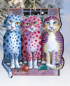 Designocracy Board Meeting Pets Holiday Ornaments, Set Of 2 In Multi Color