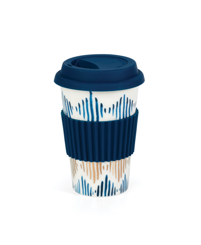 Lenox Blue Bay Thermal Travel Mug In Blue And White