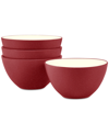 Noritake Colorwave Side/prep Bowls, Set Of 4 In Raspberry