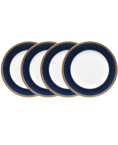 Noritake Blueshire Set Of 4 Bread & Butter/appetizer Plates In White Blue
