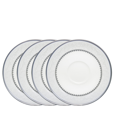 Noritake Brocato Set Of 4 Saucers, Service For 4 In Gray