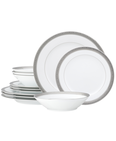 Noritake Crestwood 12 Piece Set, Service For 4 In White And Platinum