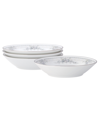 Noritake Sweet Leilani Set Of 4 Fruit Bowls, Service For 4 In White Gray