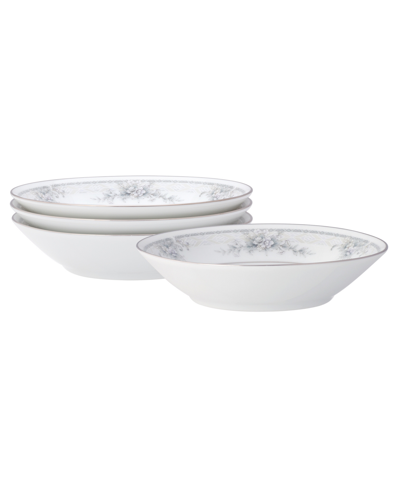 Noritake Sweet Leilani Set Of 4 Fruit Bowls, Service For 4 In White Gray