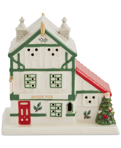 Spode Lighted House Figurine In Green