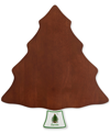 Spode Christmas Tree 2-piece Wooden Cheese Board And Spreader In Brown