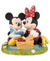 PRECIOUS MOMENTS 221701 DISNEY MICKEY MOUSE AND MINNIE MOUSE LIFE WITH YOU IS ALWAYS A PICNIC BISQUE PORCELAIN FIGURI