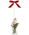 Spode Christmas Tree Carnival Bear Ornament In Green