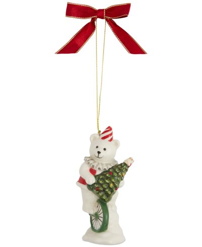 Spode Carnival Bear Ornament In Green