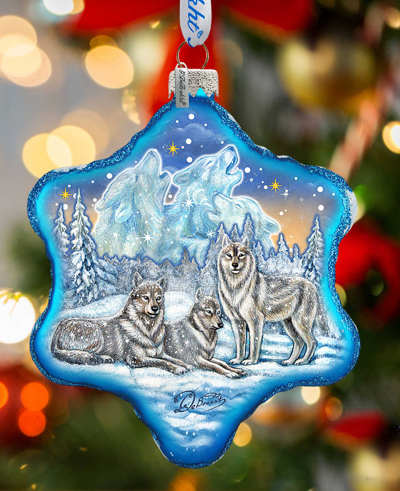 G.debrekht Winter Wolves Snowflake Holiday Ornament In Multi Color