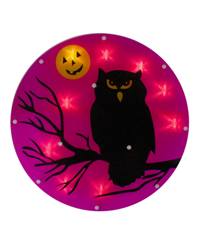 Northlight Lighted Owl Halloween Window Silhouette, 13.75" In Pink