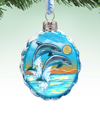 Designocracy Flower Dolphins Mercury Holiday Ornament In Multi Color