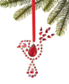 Holiday Lane Ruby Red Holiday Jeweled Bird Ornament, Exclusively At Macy's
