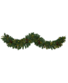 NEARLY NATURAL MIXED PINE ARTIFICIAL CHRISTMAS GARLAND WITH LIGHTS, BERRIES AND PINECONES, 72"